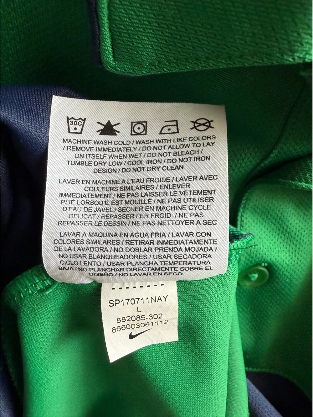 Nike Golf Standard Fit Dri-FIT Polo Shirt Green Navy Large
